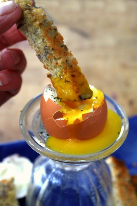 Soft boiled egg with toast fingers