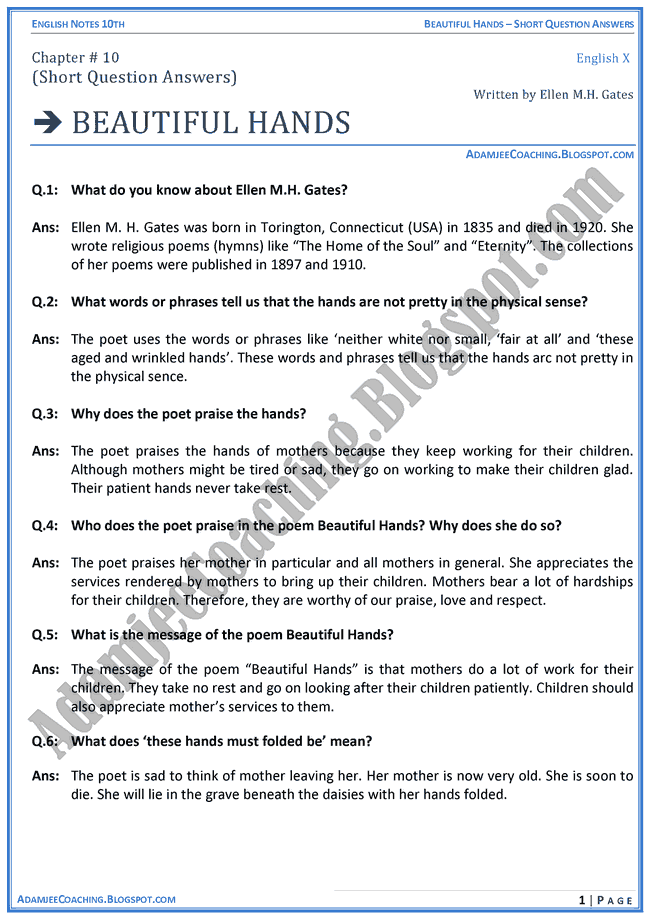 English essay class 10