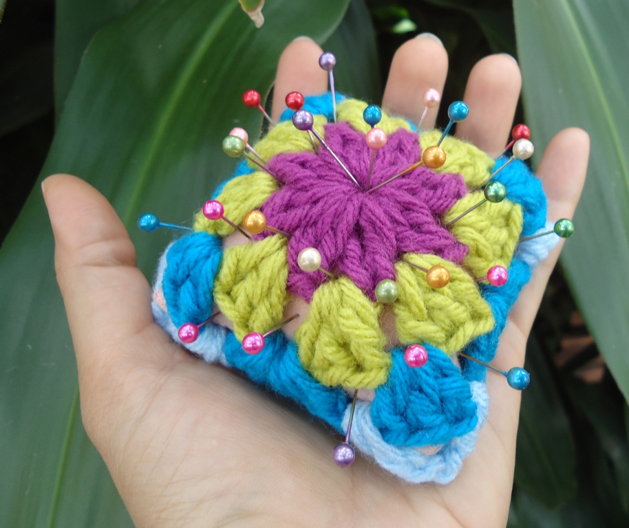 Stitch of Love Simple Pin Cushion with a Granny Square