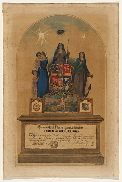 Odd Fellows certificate 1860