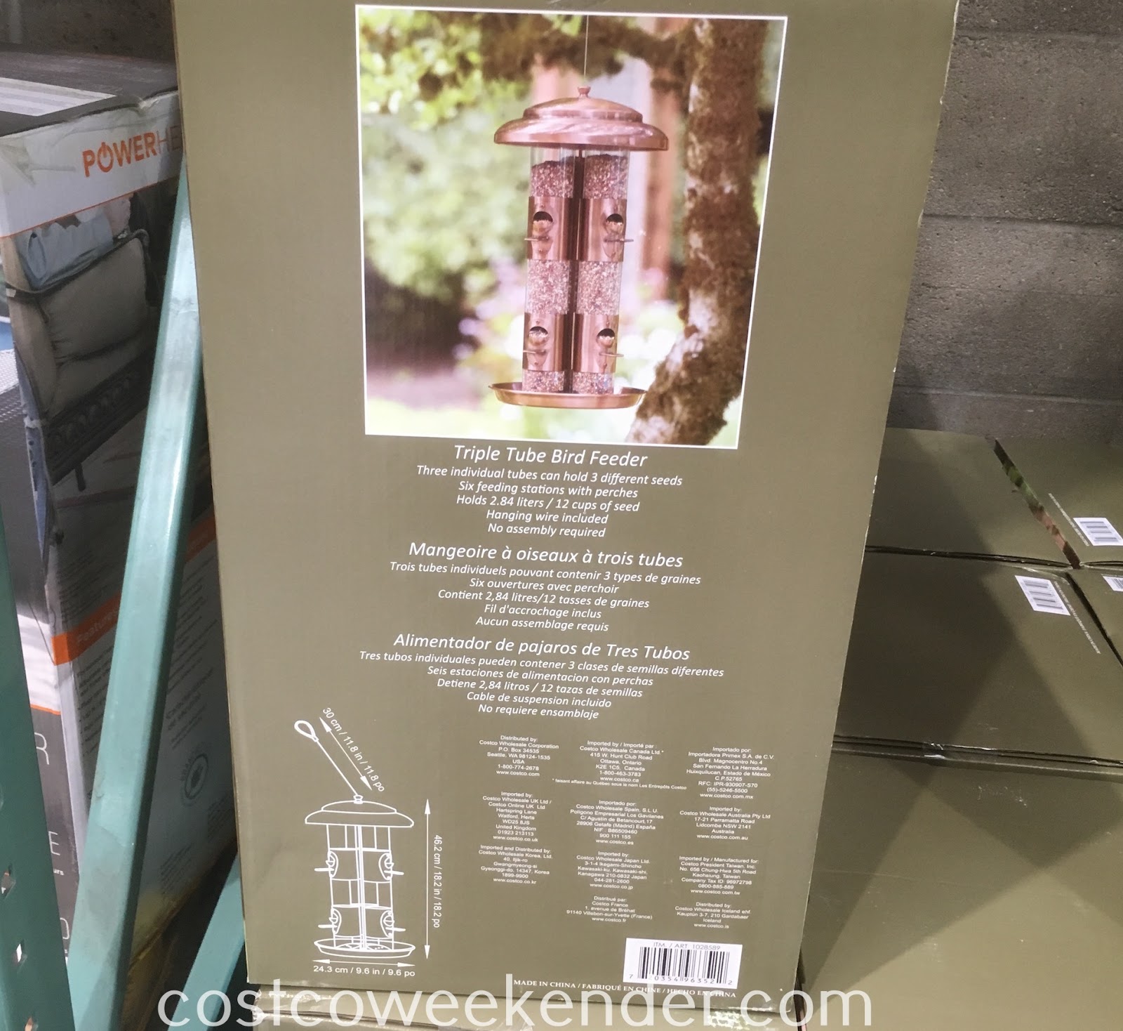 Triple Tube Bird Feeder Costco Weekender