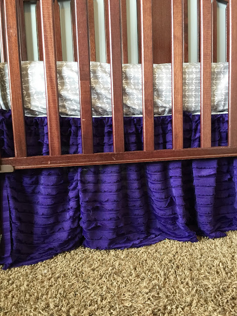 purple ruffle crib skirt