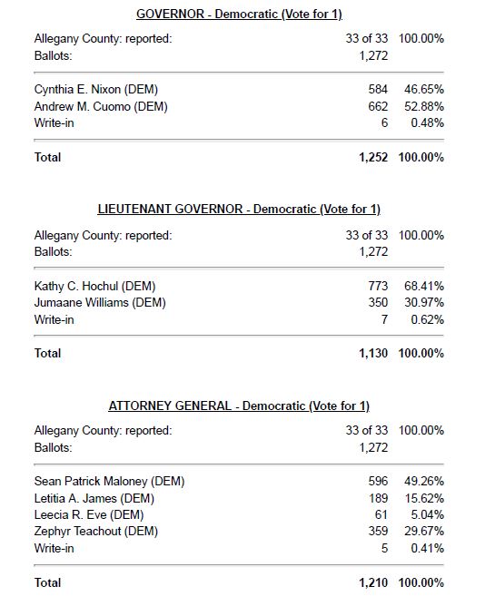 Wellsville Regional News (dot) com Allegany County primary election