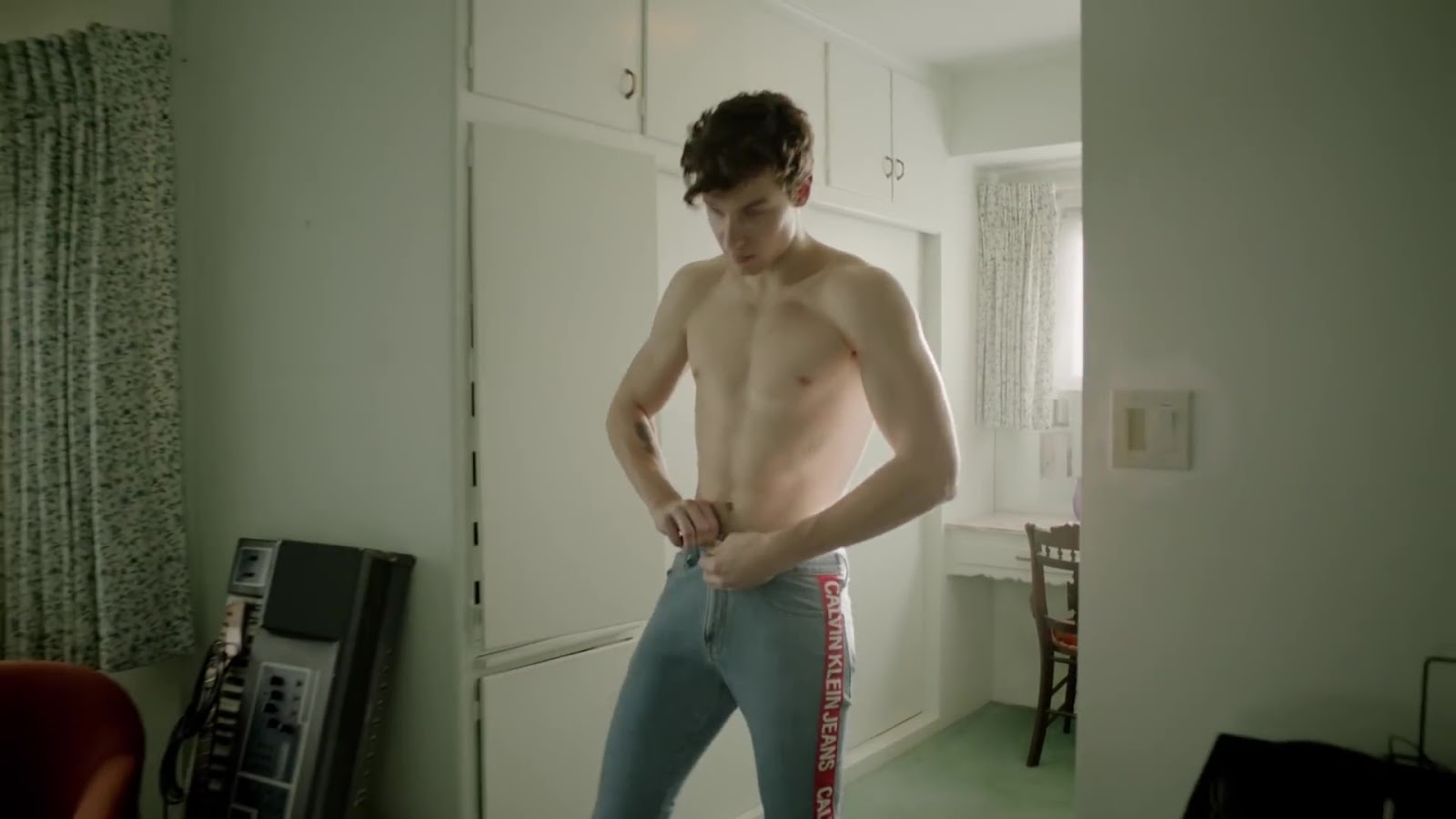 Shawn Mendes shirtless in Our Now. #mycalvins.