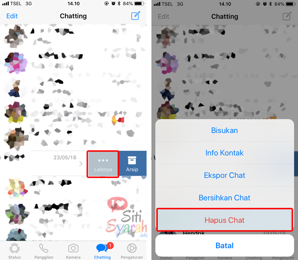 cara hapus data whatsapp di iPhone