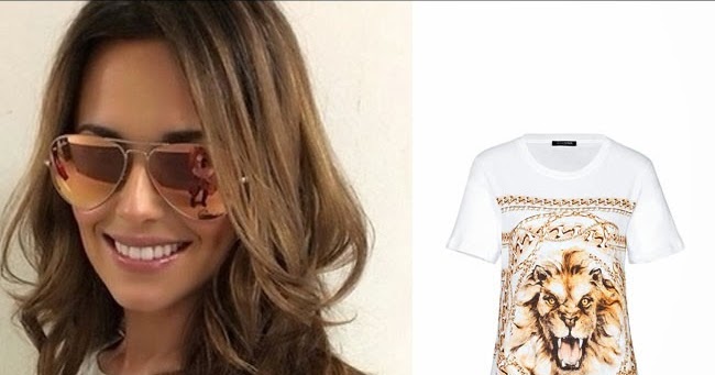 WHAT SHE WORE: Cheryl Cole in white lion print t-shirt on February 10 ...