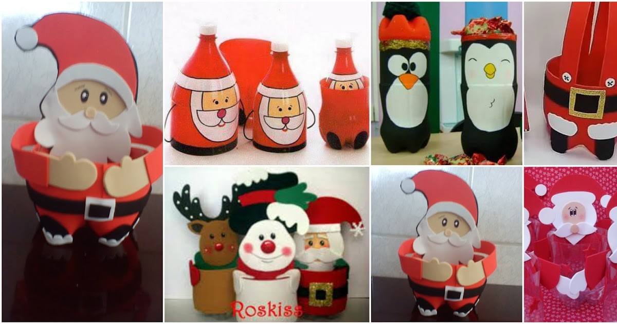10 Dulceros navideños para hacer reciclando botellas de plástico