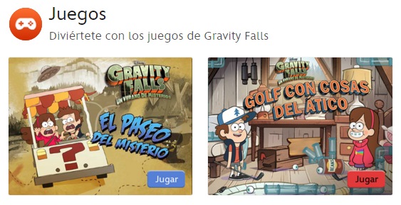 Juegos Online y Videos en español de la serie de TV Gravity Falls