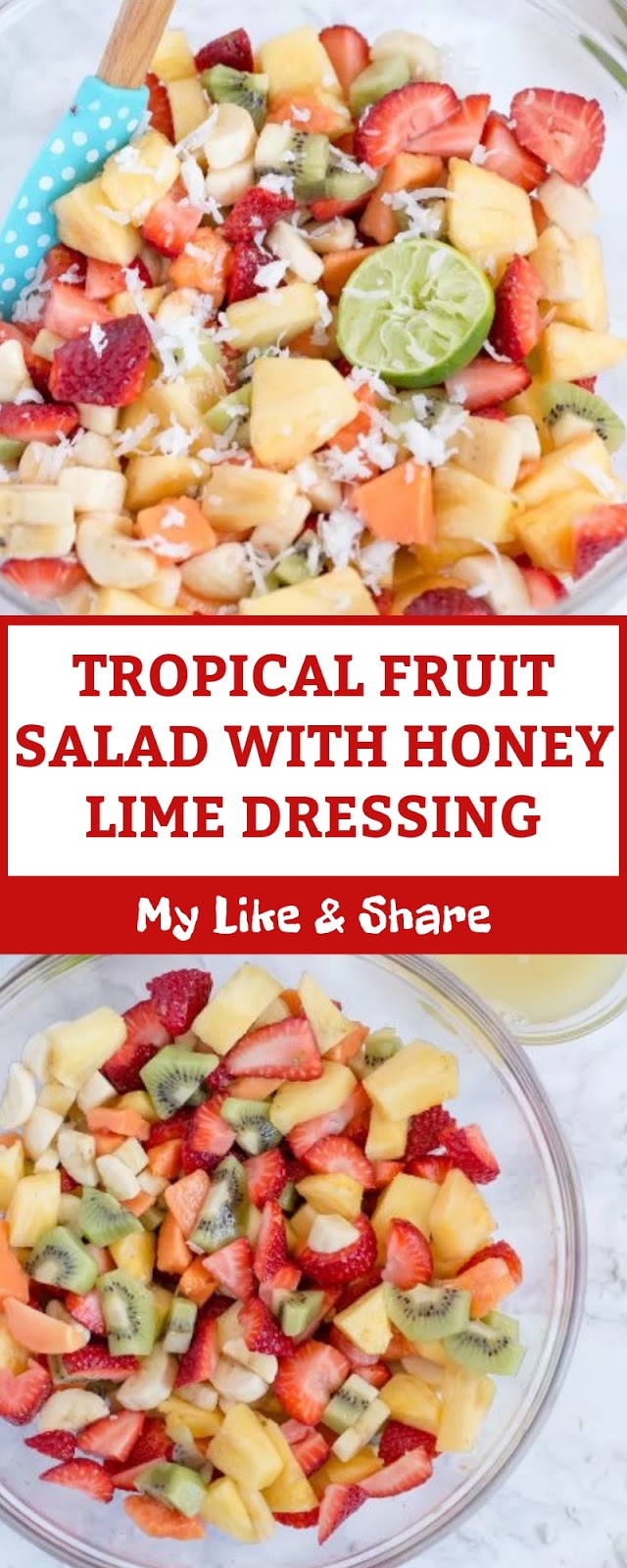 TROPICAL FRUIT SALAD WITH HONEY LIME DRESSING