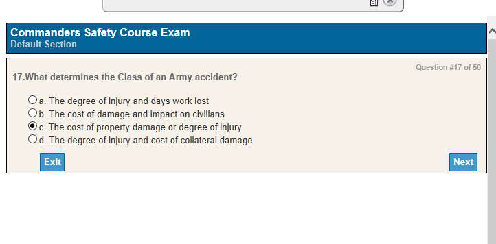 SSD 2 : Commanders Safety Course Answers (2G F94v3 1)