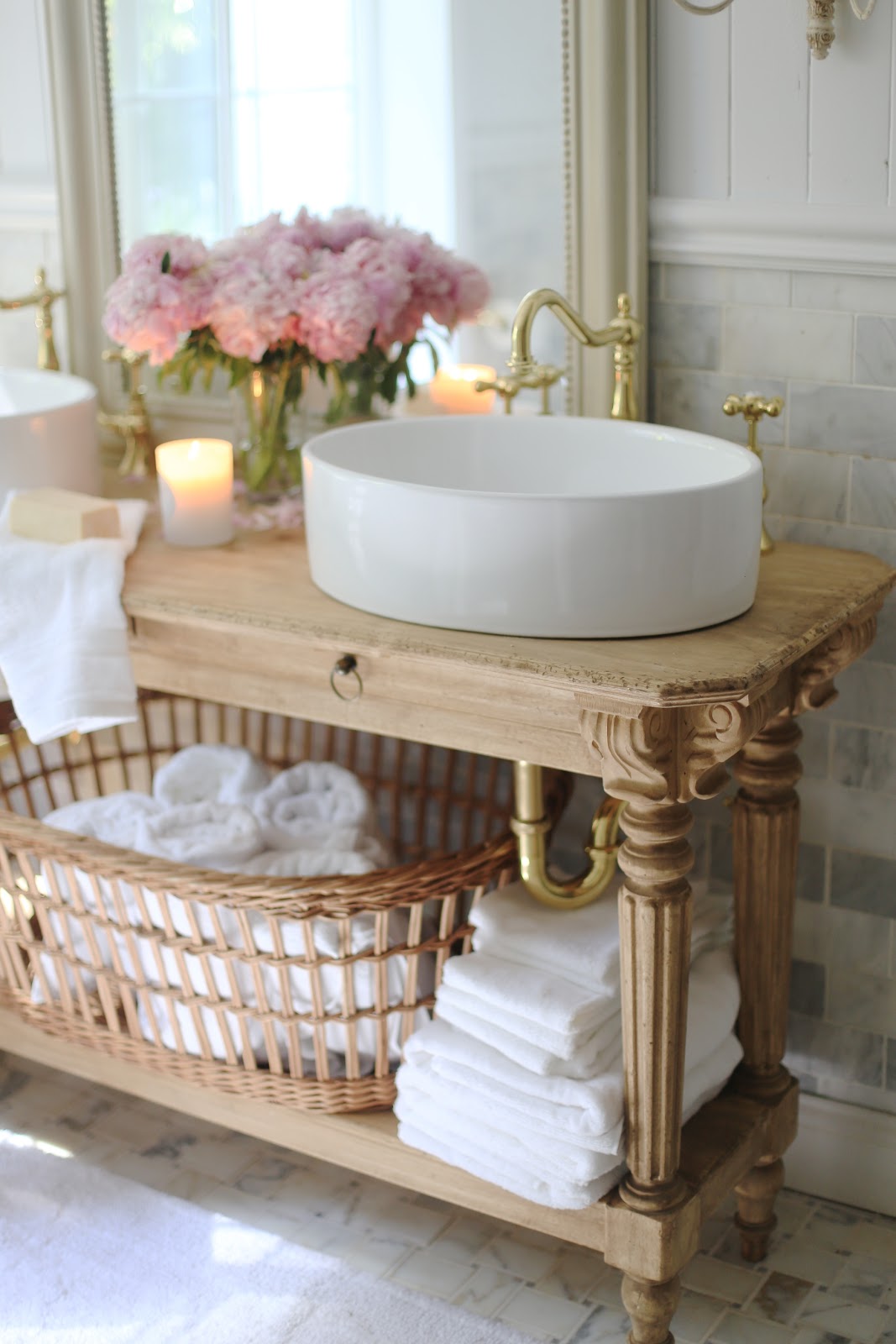 Elegant French cottage bathroom renovation peek & why I am in love