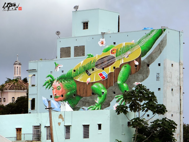 "Iguana Cuatro" New Street Art Mural By Liqen For Los Muros Hablan 2013 in San Juan, Puerto Rico. 1