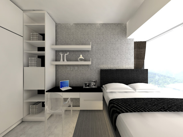 萬景峰睡房室內設計，Vision City bedroom interior design