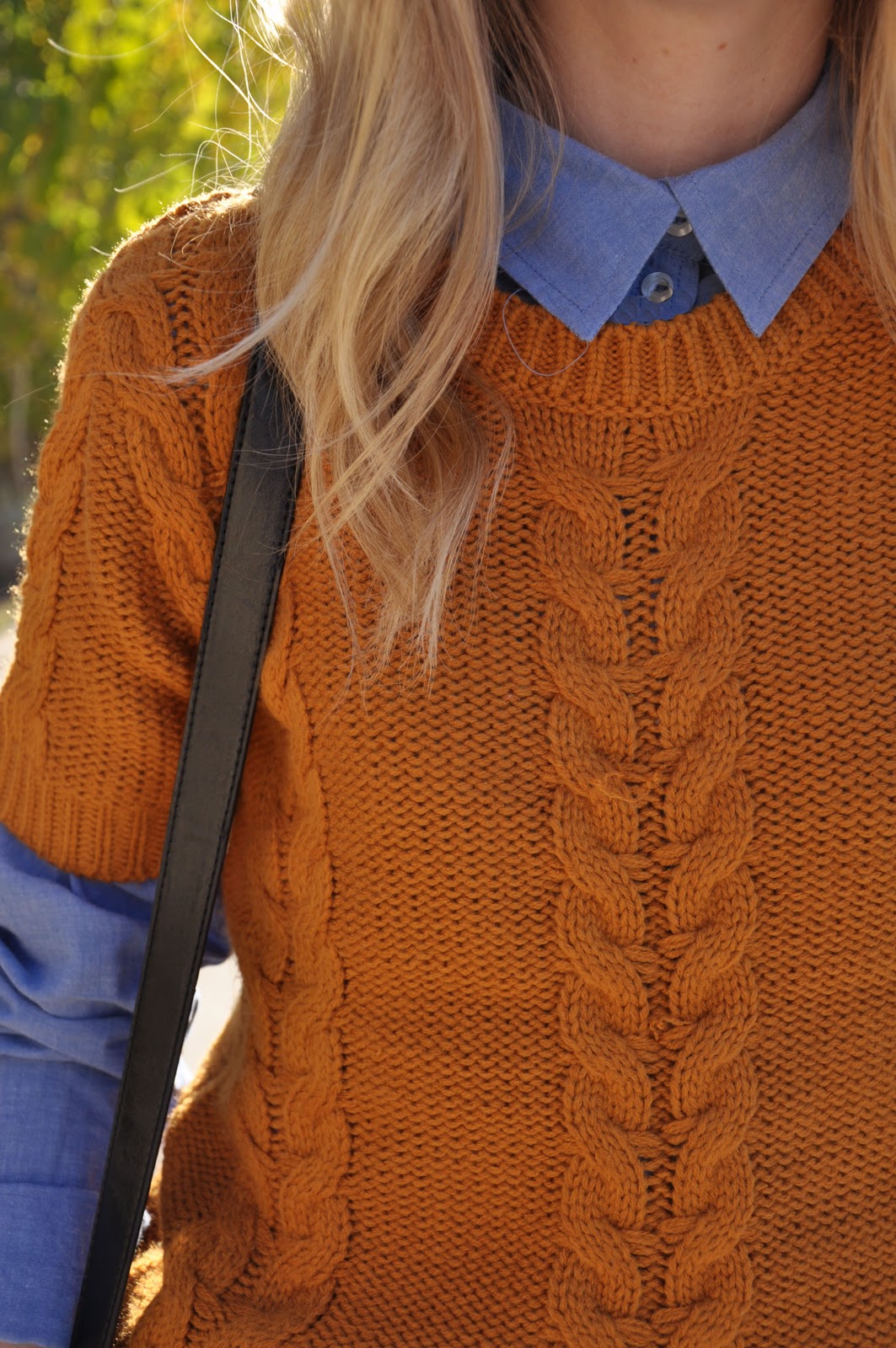 Burnt orange cable knit sweater Clearance