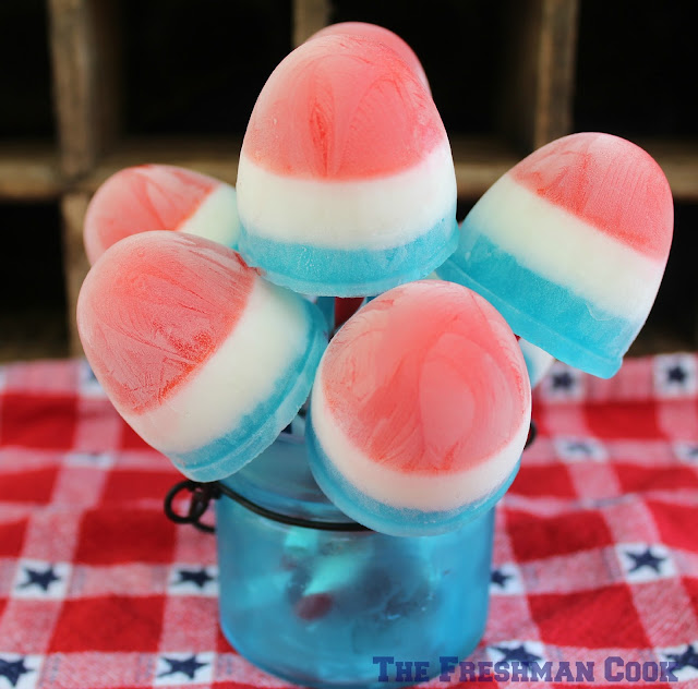 popsicles, red, white and blue, 4th of July