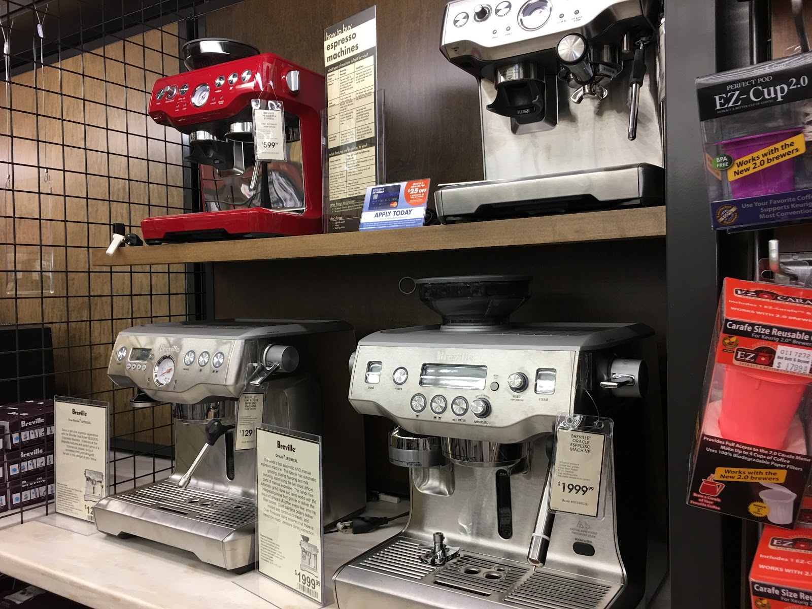 espresso machine bed bath beyond