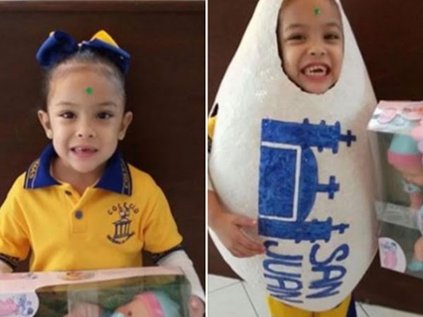 Encuentran y premian a niña que se disfrazó de huevo Encuentran y premian a niña que se disfrazó de huevo