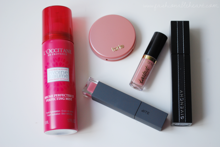 bbloggers, bbloggersca, canadian beauty bloggers, favorites, monthly faves, loccitane, l'occitane, perfecting mist, tarte, blush, tarteist, lip paint, paaarty, birthday suit, givenchy, mascara, noir interdit, birthday gift, sephora, beauty blog, limited edition, 2017