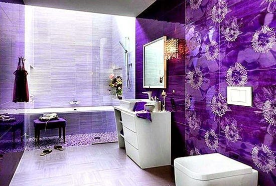 Purple Color in Bathroom
