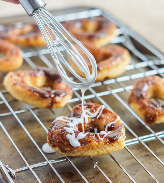 Featured Recipe | Cinnamon Roll Donuts from Tara's Multicultural Table #recipe #SecretRecipeClub #donuts #cinnamon #breakfast
