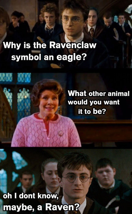 Ravenclaw's Symbol is an eagle
