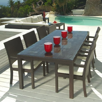 Outdoor Wicker Patio Furniture New Resin 7 Pc Dining Table Set With 6
