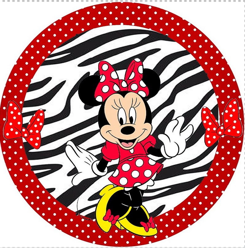 Minnie Cebra y Rojo: Etiquetas para Candy Bar para Imprimir Gratis. Toppers o Etiquetas de Minnie Cebra y Rojo para imprimir gratis.
