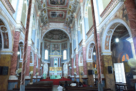 The interior of the chapel at St Aloysius, painted in its entirety by Moscheni in the space of two and a half years