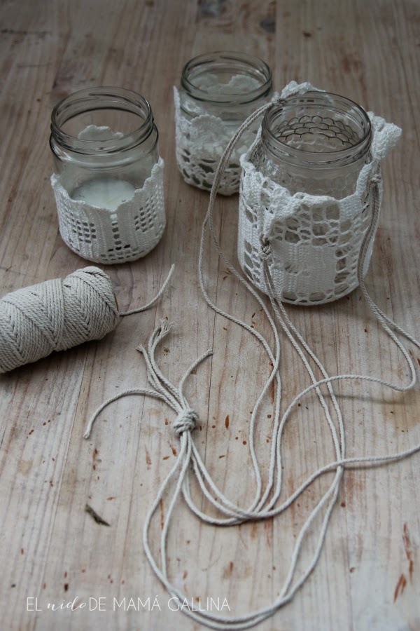 crochet candle holder
