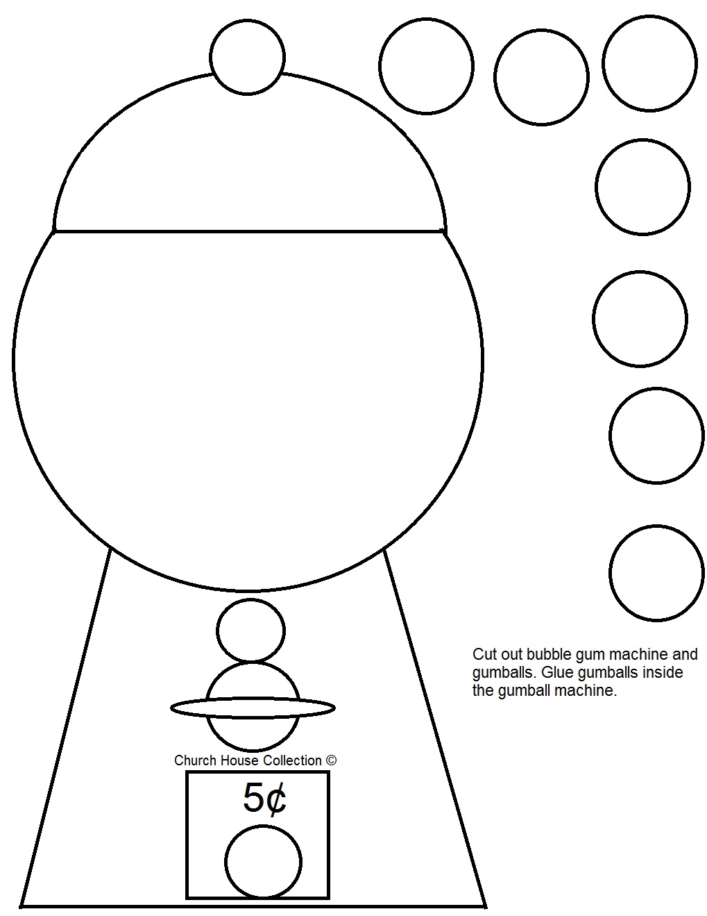 Church House Collection Blog: Gumball Machine Cut Out Craft For Psalms