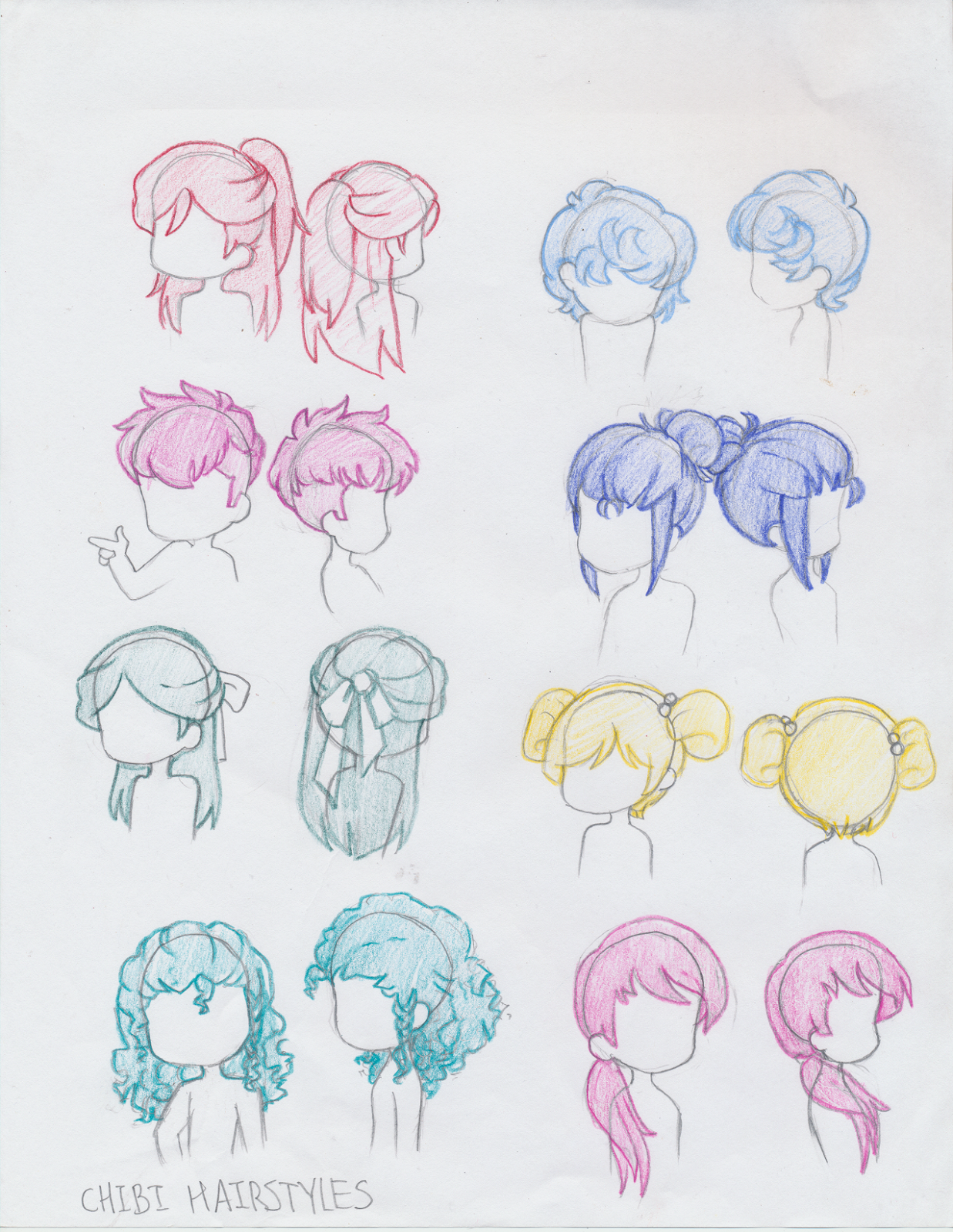 Manga Interest Colored Girl Chibi Hair