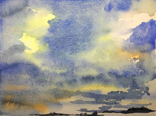 Clearing skies watercolor by Annake