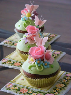 Cupcakes decorados con mariposas