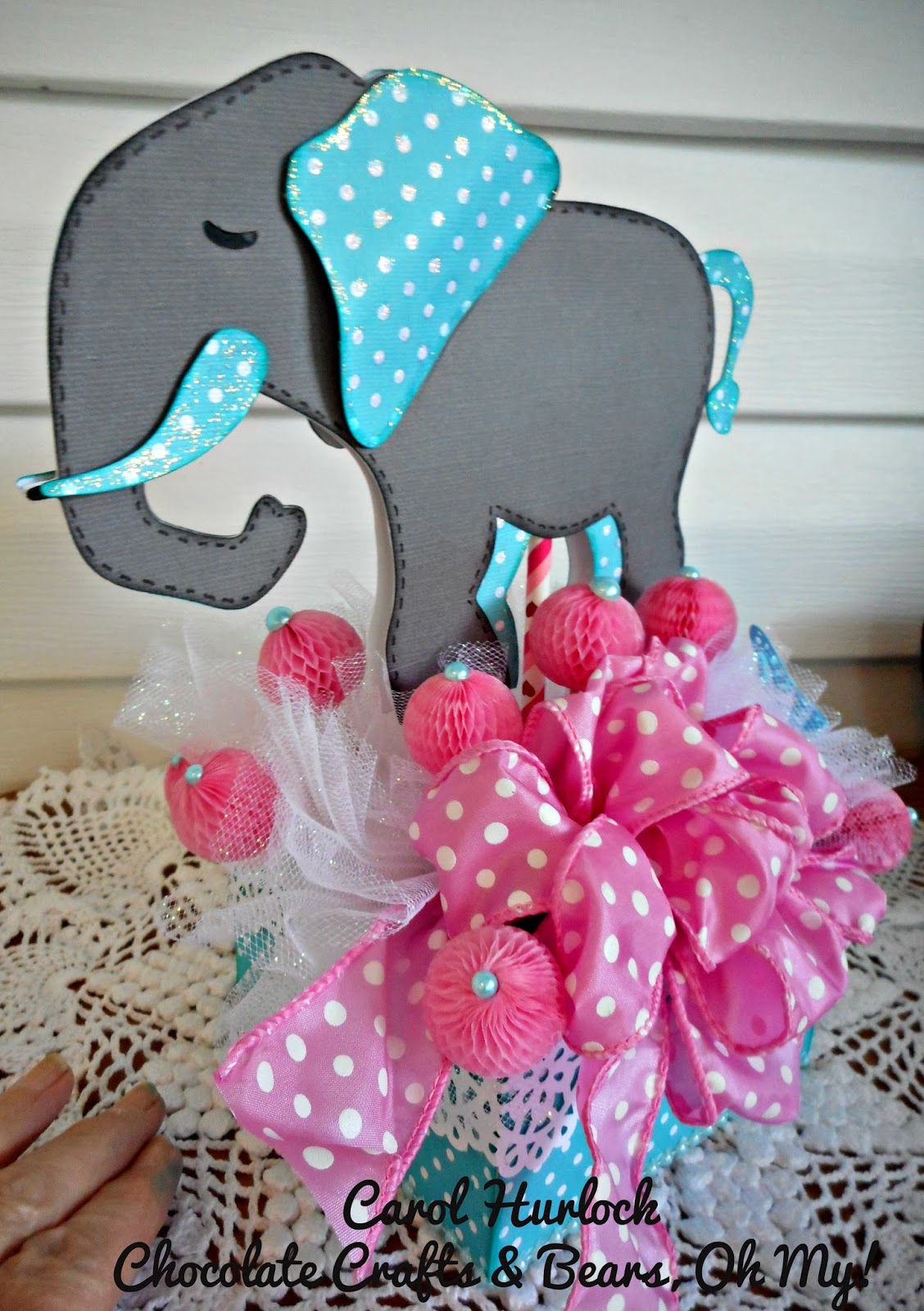 Chocolate Crafts and Bears, Oh My Baby Shower Elephant Centerpiece