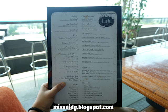 menu makanan di belle vue Gh Universal Bandung