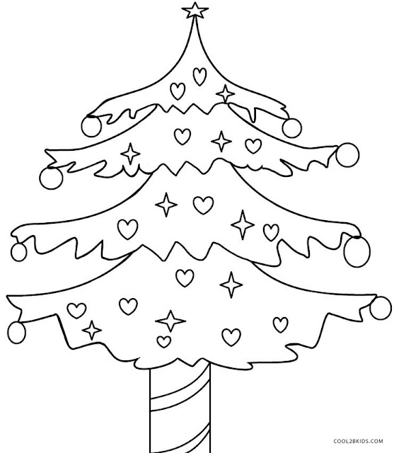Kumpulan Mewarnai Gambar Pohon Natal - Yuk Warnai