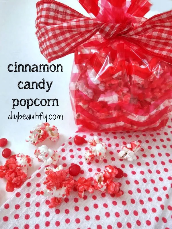 crunchy and sweet cinnamon candy popcorn at DIY beautify