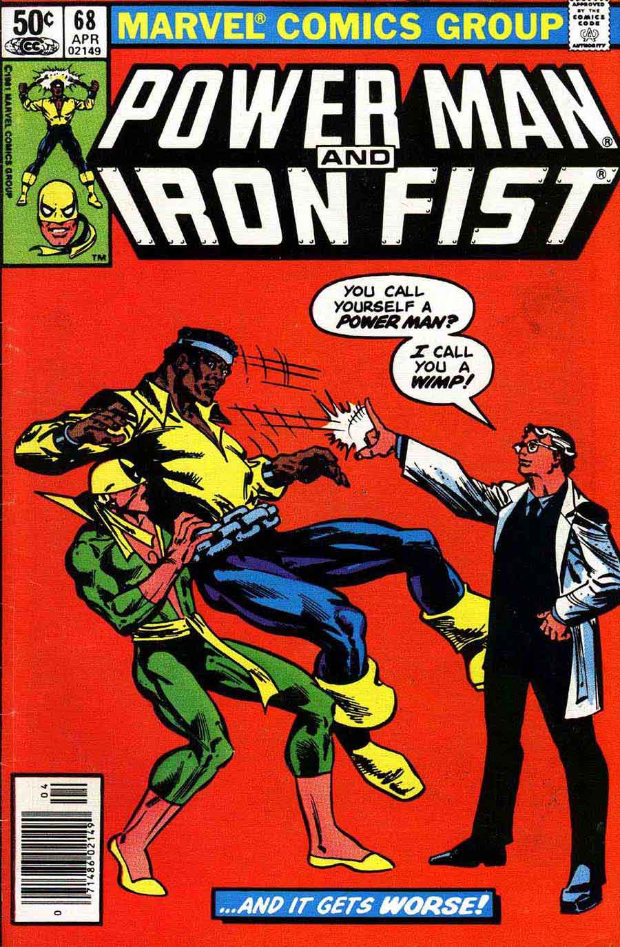 Power Man and Iron Fist #68 marvel 1980s comic book cover art by Frank Miller