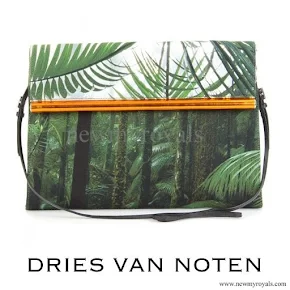 Queen Mathilde Dries Van Noten Jungle Print Fabric Clutch