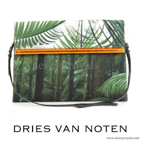 Queen Mathilde Dries Van Noten Jungle Print Fabric Clutch