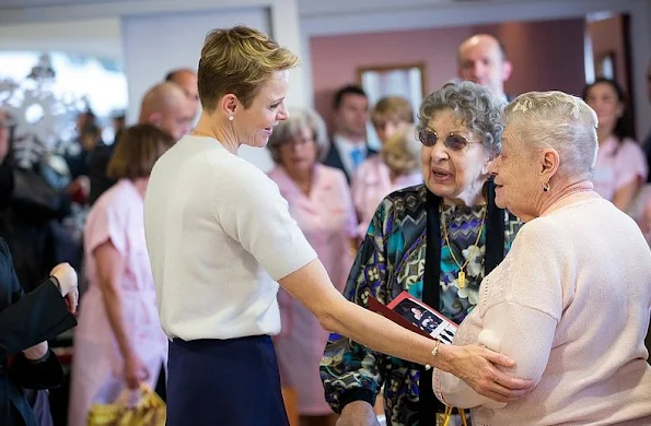 Princess Charlene of Monaco visited the Bellando de Castro and Giaume homes, as part of the Christmas programme of the Hector Otto Foundation