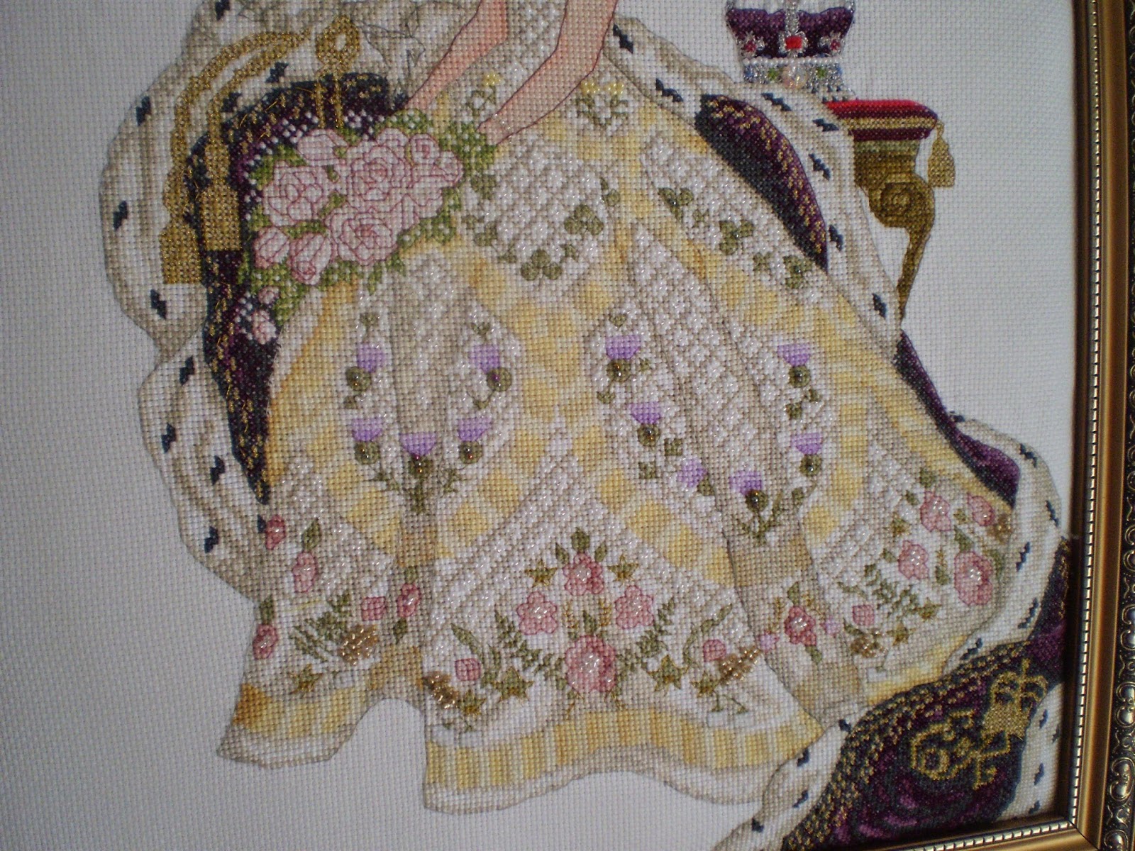 Linens and Royals Teresa Gil Queen Cross Stitch Finished and More