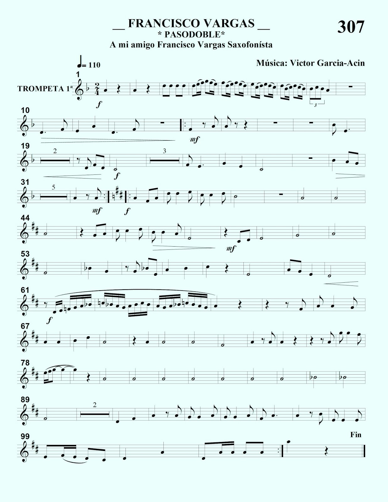 PACO VARGAS SAXOFONISTA PARTITURAS BANDA PEQUEÑA O CHARANGA