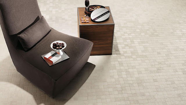 Floor tiles design for living room SUNROCK collection in Gourmet Chocolate Boutique