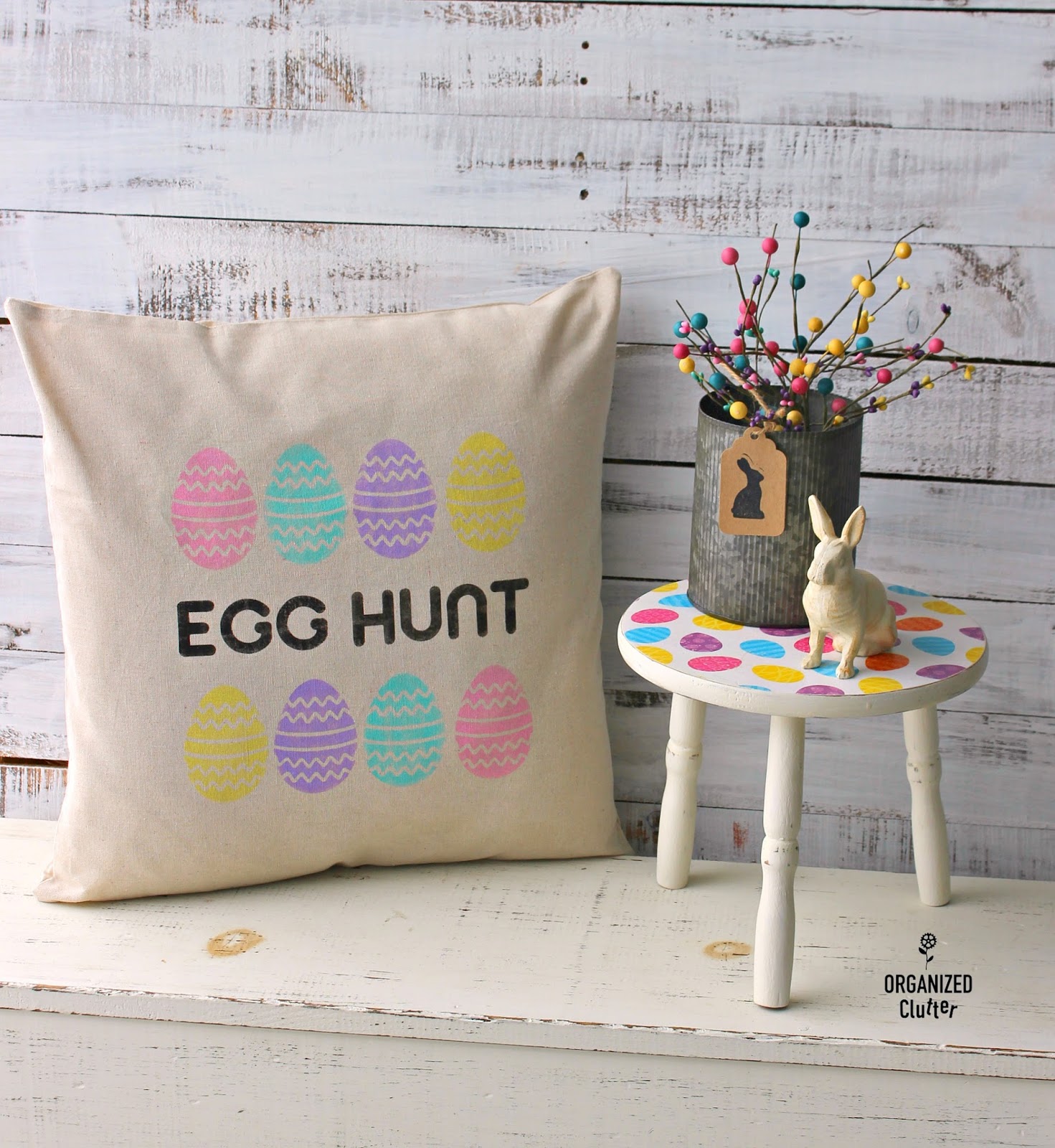 Stenciling Inexpensive Easter Pillow Covers Organized Clutter