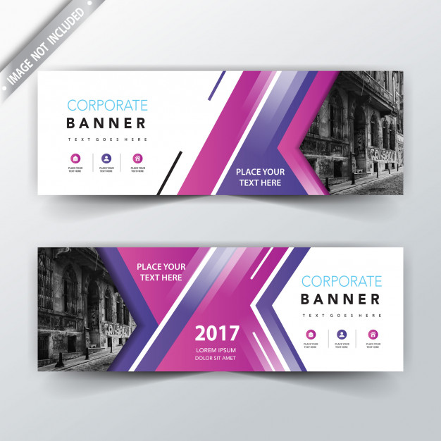 Purple website banner design Free Vector