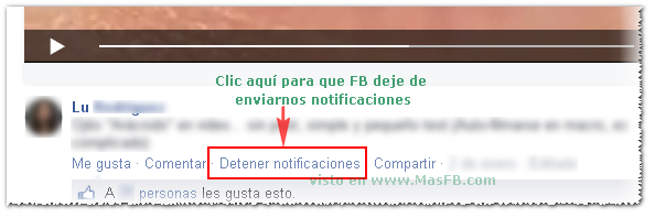 Cómo detener notificaciones sobre publicaciones en Facebook - MasFB