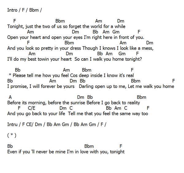 ស្ដាប់ចំរៀង: Walk You Home gutiar chord (Ost.I fine thank you love you