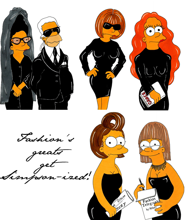 Fashion stars as Simpson characters - Emily Jane Johnston