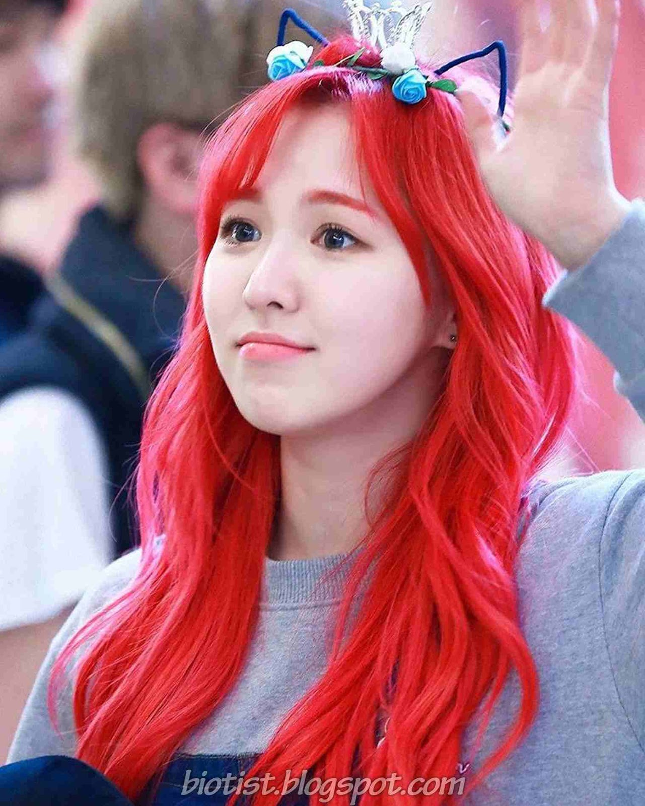 Red Velvet Wendy Cute Photos With Red Hairstyle.